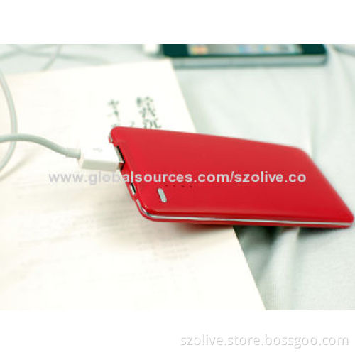 Thin Power Banks with 4,000mAh Capacity, Polymer Battery